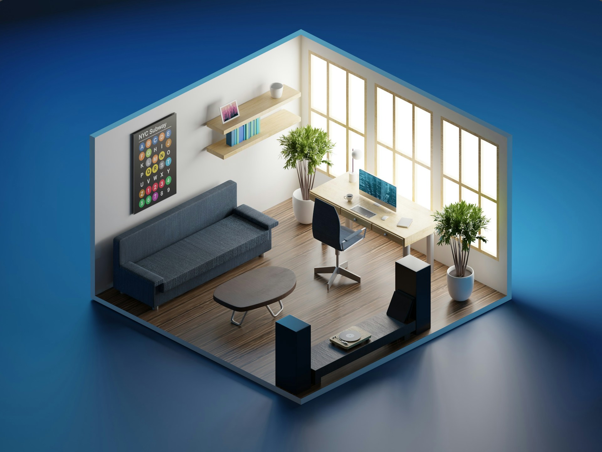 Smart Energy Management System mit Photovoltaik-Wechselrichter, Stromspeicher und Wallbox in modernem Technikraum